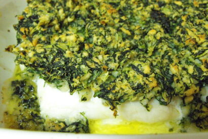 Thumbnail for Medalhões de pescada com cobertura de “caldo verde”