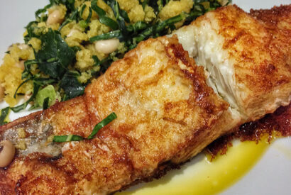 Thumbnail for Bacalhau Confitado com azeite com Migas de Broa de Milho – Receita para duas pessoas que fica deliciosa!